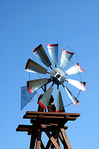 风风车风车蓝色木头力量涡轮金属背景图片
