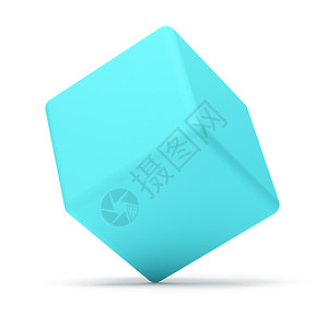 立方体蓝色包装正方形船运白色标签几何学个性品牌商业背景图片