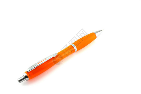 彩色球点笔墨水办公室教育金属补给品橙子商业铅笔写作乐器背景图片