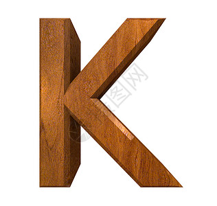 木柴中的3d字母K背景图片