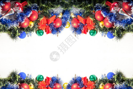 圣诞节装饰花环圣诞节装饰季节雪花卡片圆圈海报框架丝带叶子星星浆果背景