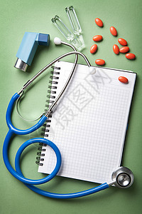 素材兔文档器带笔记本的医学背景药店胶囊药品临床预防蓝色医院工具测量处方背景