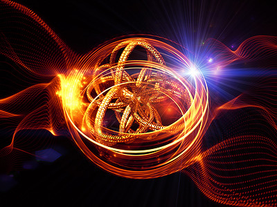 扰动感测设计科学流动金子漩涡辉光数字代码橙子运动图片素材