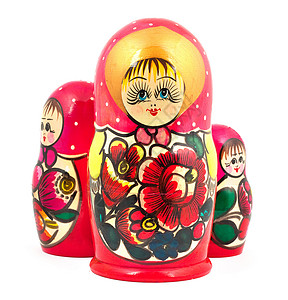 俄罗斯玩偶婴儿白色塑像家庭友谊生长团体嵌套木头女士背景图片