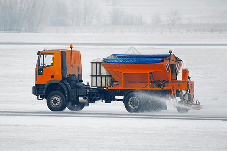 冬季路公路安全飞机场冻结状况材料橙子跑道驾驶运输图片素材