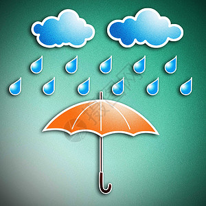 花伞手绘雨伞雨季和雨伞背景