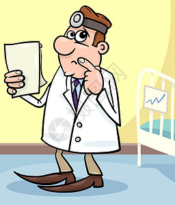 卡通写字板医院医生的卡通插图愈合漫画工作药品医师诊所诊断考试博士保健背景