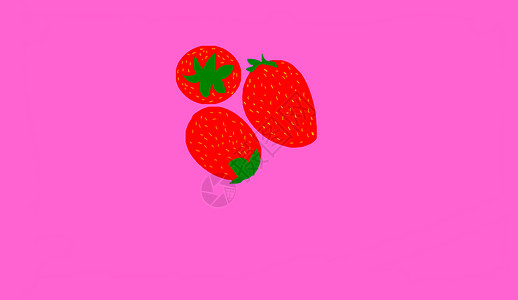 草莓插图食品维生素水果绘画食物背景图片