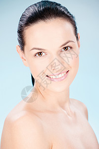 清洁皮肤妇女化妆品女士黑发背景图片