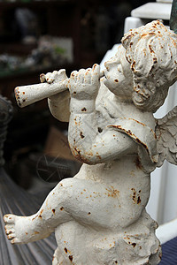 鲑鱼天使小号跳蚤市场天使 法国巴黎商业腐蚀艺术购物塑像商品白色贸易销售吸引力背景