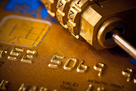 挂锁信用卡安全数字财富边缘债务零售购物塑料店铺金融身份证背景