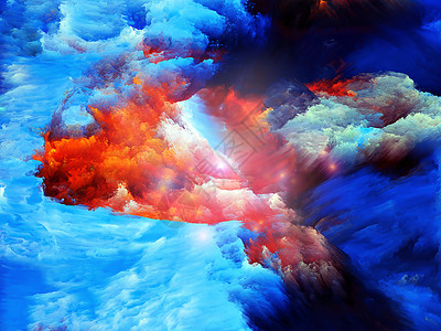 笔触云分形涂料的能量想像力耀斑辐射绘画幻觉笔触魔法创造力天堂渲染背景