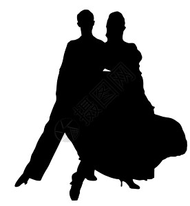 一对跳拉丁人舞女运动曼波剪影探戈夫妻舞蹈家拉丁女士插图男人背景