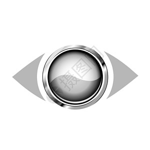 点击素材图3D眼徽标合金网站金属鸢尾花界面监督象形按钮手势圆圈背景