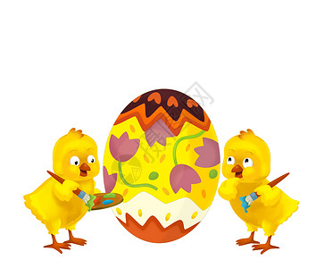 快乐的复活节鸡卡通片翅膀装饰品羽毛婴儿框架家庭横幅新生小鸡背景图片