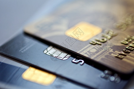 信用卡货币芯片蓝色商业金融零售选择性信用塑料焦点背景图片