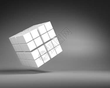 方块空间灰色背景上小立方体的大白方块团体电脑阴影正方形艺术数字化白色创造力插图技术背景