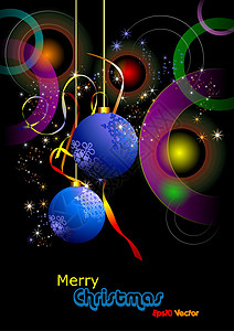 圣诞闪耀矢量圣诞节  新年闪光卡 蓝色球Eps10矢量金子节日快乐作品矩形框架星星问候语雪花红色背景
