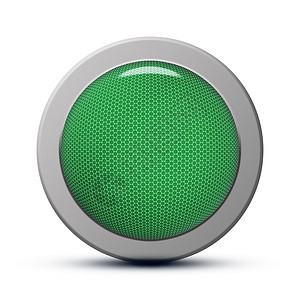 绿色按钮元素清洁按钮几何玻璃玻璃状球体夹子绿色水晶数字白色插图背景