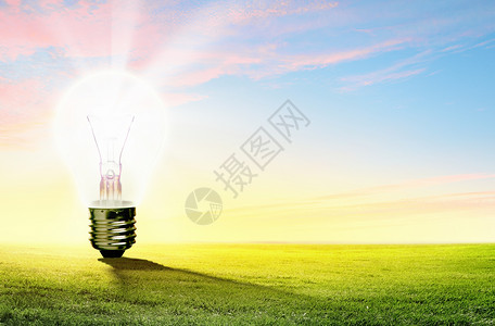 灯泡和自然发明环境行星植物力量活力资源解决方案玻璃创新背景图片
