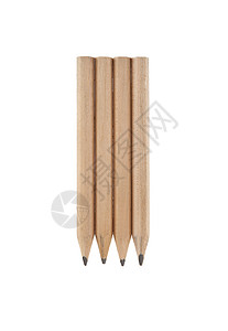 隔离四支短铅笔工具草图白色秘书补给品用品大学黑色教育绘画背景图片