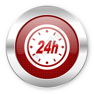 24h便利店24h 图标销售红色钥匙圆圈横幅营销网络大车工作速度背景