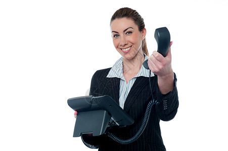 老板 你的生意电话女性工作室冒充商务秘书顾问快乐工作女士商业快乐的高清图片素材