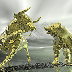 公牛和熊碰撞股东熊市通货膨胀经纪人金融交易银行股票股市金子高清图片素材
