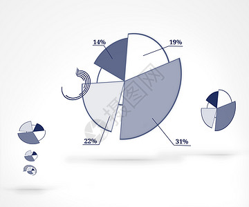 蓝色图形饼图表背景图片