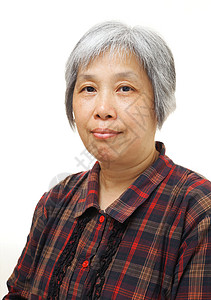 成熟的亚洲女性长老女士快乐微笑祖母头发黑色退休喜悦母亲美丽高清图片素材