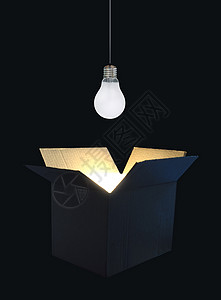 框外思考商业创新灯泡风暴头脑战略创造力盒子思维想像力背景图片