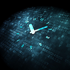 时间轴图片数字背景上的时间轴概念时钟像素化小时展示技术监视器屏幕历史数据时间手表背景