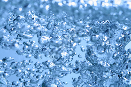 蓝色水泡墙纸水滴气泡卫生液体宏观波纹流动沸腾海浪高清图片
