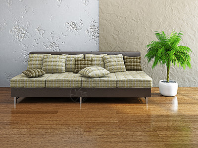 客厅棕榈现代的生活方式高清图片
