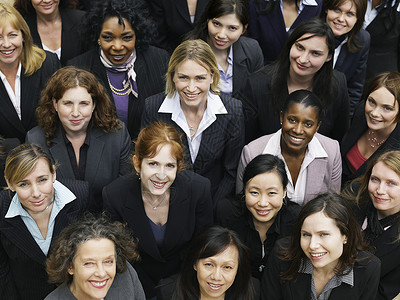 商业界女性群体在寻找肖像 高视近距离人士人群同事女士上班族商务群像成人团结混合背景图片