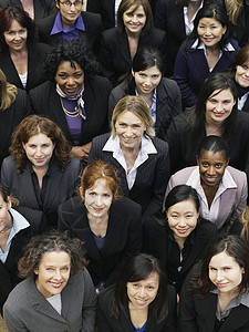 商业界女性群体在寻找肖像 高视近距离团结团队商务年龄范围群像上班族人群女士画幅背景图片
