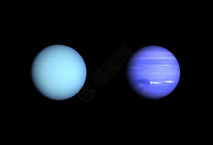 天王星和海王星科学渲染宇航员星球星星轨道月亮太阳系外星人天文学背景图片
