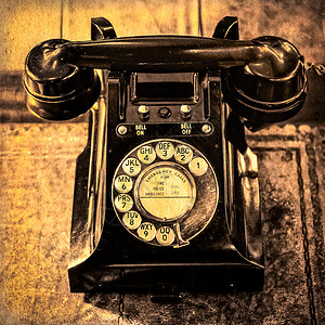 电话听筒线旧旧拨号电话详细单色查看器背景