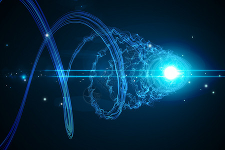 未来闪闪发光的黑色背景螺旋绘图蓝色漩涡涡流漩涡状白色线条辉光计算机未来派背景图片