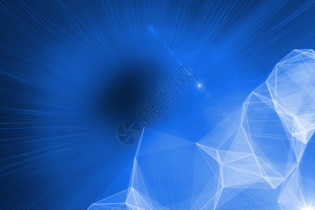 蓝蓝未来背景计算连接未来派线条辉光技术背景图片