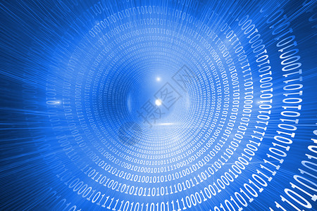 线性数字未来二进制代码螺旋计算数字圆圈编码计算机技术白色绘图线条辉光背景