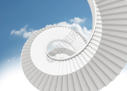 天空中的螺旋楼梯进步计算机缠绕绘图多云数字背景图片