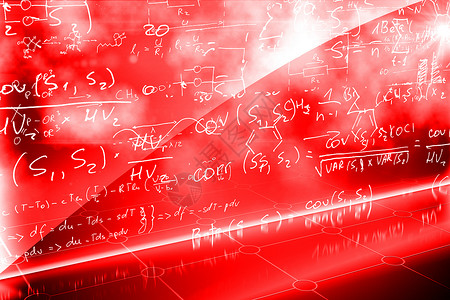 未来技术接口 未来技术界面计算机数学公式绘图功能代数方程写作未来派红色背景图片