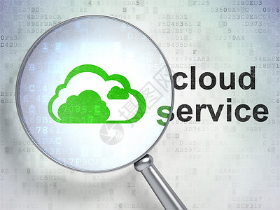 云服务背景云计算概念 带光学玻璃的云和云服务数字网络代码高科技背景解决方案创新全球电脑服务器背景