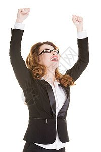 成功 赢家商业女商务人士庆典快乐乐趣套装喜悦工作室手势女士工人管理人员背景高清图片素材