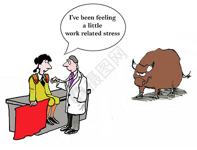 工作压力男性斗牛士人士漫画卡通片教授医师男人考试生意人背景图片