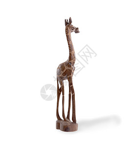 小长颈鹿与世隔绝的木玩具长颈鹿雕像哺乳动物木头艺术阴影食肉数字旅行玩具动物背景