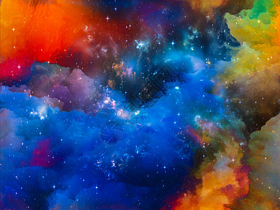 彩色星云效果色彩多彩星云大爆炸星星作品想像力宇宙辐射元素灰尘渲染创造力背景