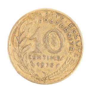 1978年 法国十厘米硬币背景图片