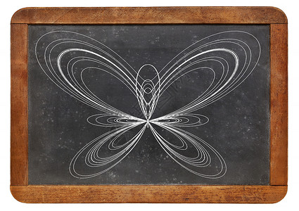 黑板上的蝴蝶曲线背景图片